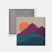 Abstract Herfst Autumn Mountain Landscape Sunset Magneet (Voorkant / Achterkant)