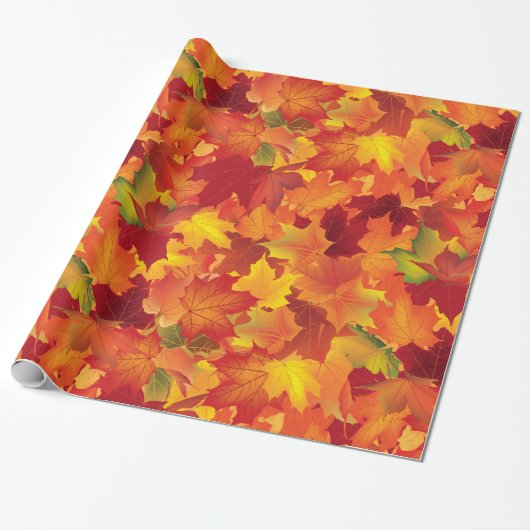 Abstract herfstpatroon cadeaupapier (Uitgerold)