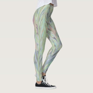 Abstract Herringbone - fern Leggings