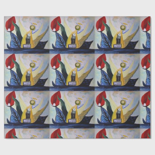 Abstract het Schilderen Verpakkend Document Cadeaupapier (Vlak)