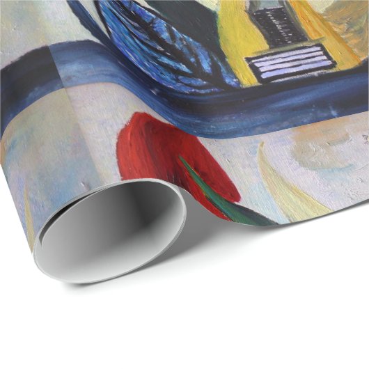 Abstract het Schilderen Verpakkend Document Cadeaupapier (Rol Hoek)