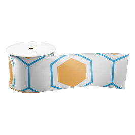 Abstract hexagon geometrisch patroon in oranje blu lint
