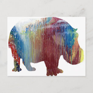 Abstract Hippopotamus silhouette Briefkaart
