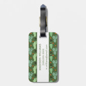 Abstract Hipster Cactus Desert Patroon Bagagelabel (Achterkant verticaal)