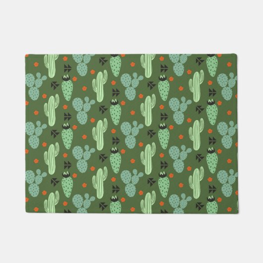Abstract Hipster Cactus Desert Patroon Deurmat (Voorkant)