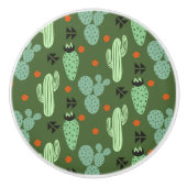 Abstract Hipster Cactus Desert Patroon Keramische Knop (Voorkant)