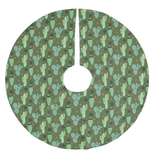 Abstract Hipster Cactus Desert Patroon Kerstboom Rok (Voorkant)