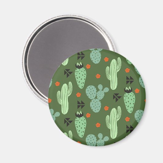 Abstract Hipster Cactus Desert Patroon Magneet (Voorkant / Achterkant)