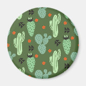 Abstract Hipster Cactus Desert Patroon Magneet (Voorkant)