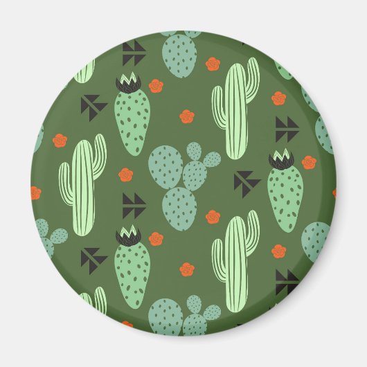 Abstract Hipster Cactus Desert Patroon Magneet (Voorkant)