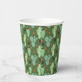 Abstract Hipster Cactus Desert Patroon Papieren Bekers (Rechts)