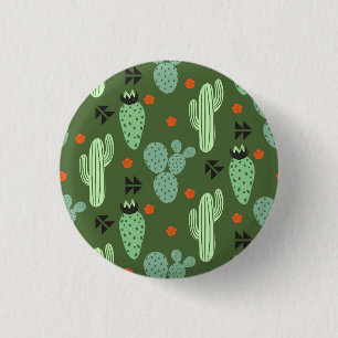 Abstract Hipster Cactus Desert Patroon Ronde Button 3,2 Cm