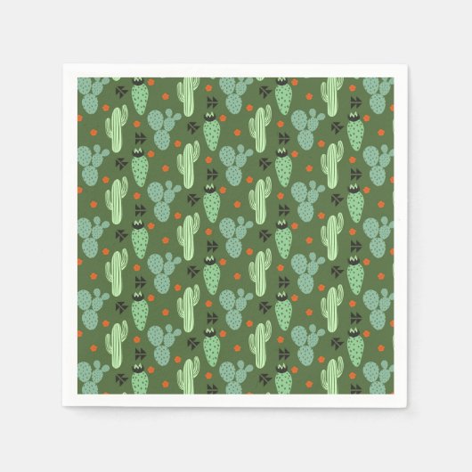 Abstract Hipster Cactus Desert Patroon Servetten (Voorkant)