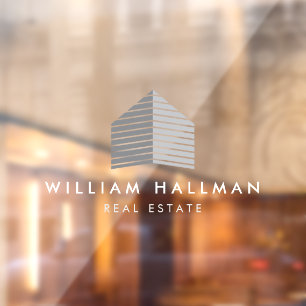 Abstract Home Logo grijs/wit Raamsticker