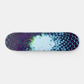 Abstract Honeycomb Design blauw en paars Skateboard (Horizontaal)