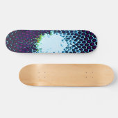 Abstract Honeycomb Design blauw en paars Skateboard (Horizontaal)