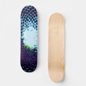 Abstract Honeycomb Design blauw en paars Skateboard (Voorkant)