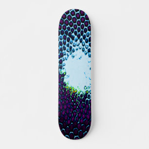 Abstract Honeycomb Design blauw en paars Skateboard