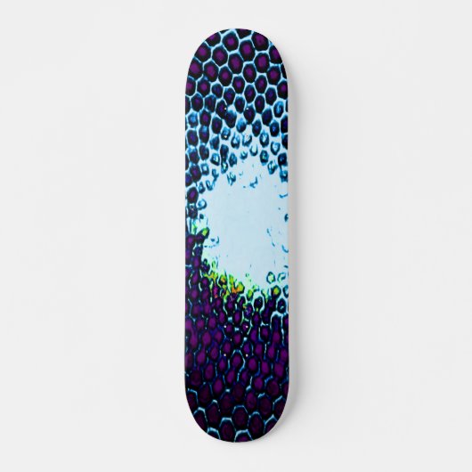 Abstract Honeycomb Design blauw en paars Skateboard (Voorkant)