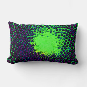 Abstract Honeycomb Design green en paars Kussen