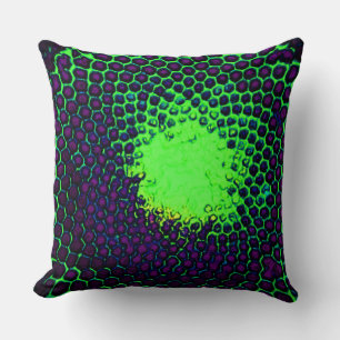 Abstract Honeycomb Design green en paars Kussen