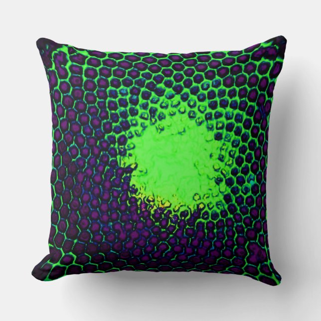 Abstract Honeycomb Design green en paars Kussen (Voorkant)