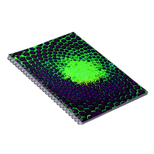 Abstract Honeycomb Design green en paars Notitieboek (Rechterzijde)