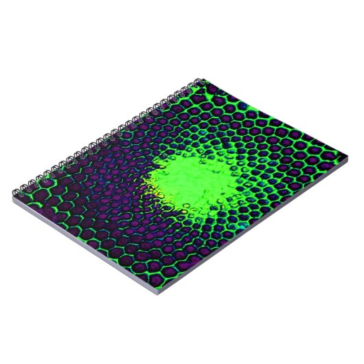 Abstract Honeycomb Design green en paars Notitieboek (Linkerzijde)