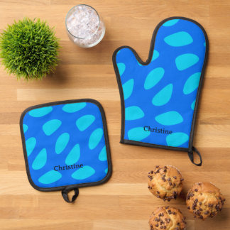 Abstract honingraat traanpatroon ovenwant & pannenlap set
