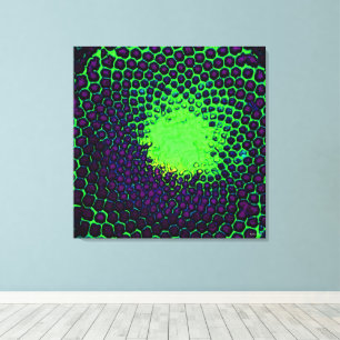 Abstract honingraatontwerp groen en paars canvas afdruk