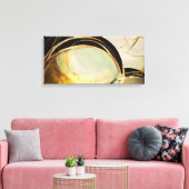 Abstract horizontaal canvas met gouden effect afdruk (Insitu (Woonkamer))