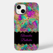 Abstract Hot Pink Paars Gold Case-Mate iPhone Case (Achterkant)
