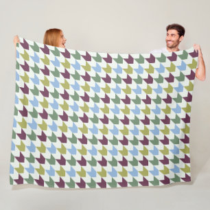 Abstract Houndstooth-Geïnspireerd Geometrisch Patr Fleece Deken