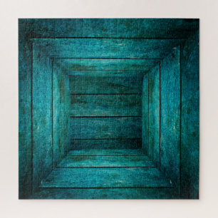 Abstract houten kubus legpuzzel