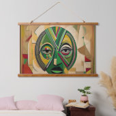 Abstract houten wandtapijt van Mel Sillmon Hangend Wandkleed (Slaapkamer)