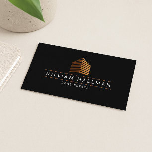 Abstract Huis Logo Terracotta/Zwart Visitekaartje