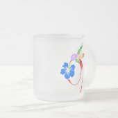 Abstract Hummingbird Frosted Mug Matglas Koffiemok (Voorkant rechts)