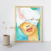 Abstract Ice Cream Vrouw Portret Art Print
