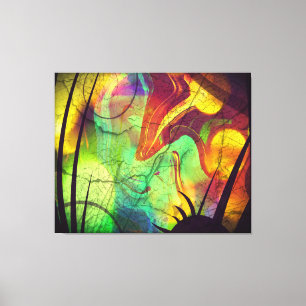 Abstract II-omhuld doek met schilfers Canvas Afdruk