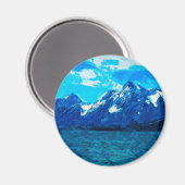 Abstract impressionisme in bergweidegebied magneet (Voorkant / Achterkant)