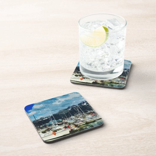 Abstract impressionisme in de omgeving van Alaska Drankjes Onderzetter (Rechterzijde)