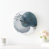 Abstract in blauw en grijs grote klok (Huis)