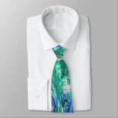 Abstract in Blue Green en White Stropdas (Gebonden)