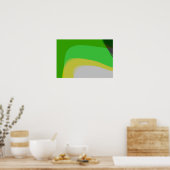 Abstract In Green And Yellow 1004 Poster (Keuken)