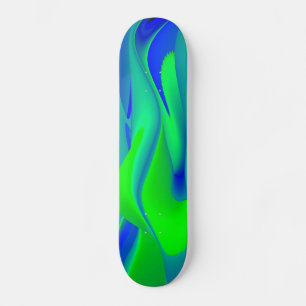 Abstract in groen blauw skateboard