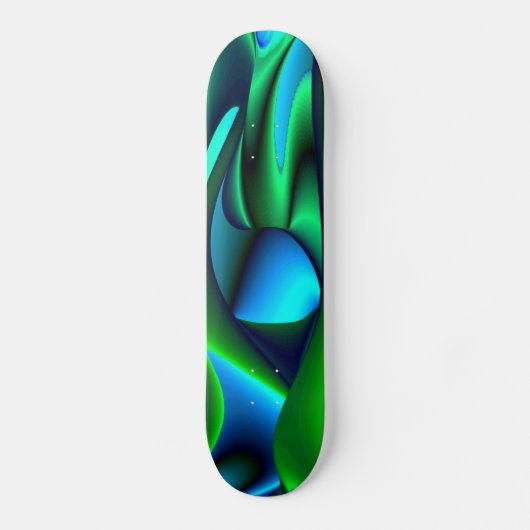 Abstract in groen blauw zwart skateboard (Voorkant)