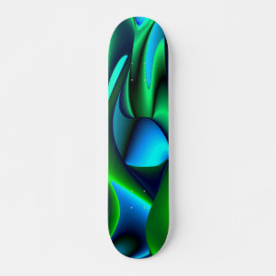 Abstract in groen blauw zwart skateboard