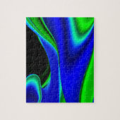 Abstract in groen en blauw legpuzzel (Verticaal)