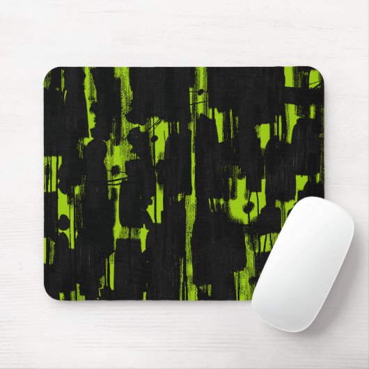Abstract in het zwart - Martian Green Muismat (Met muis)
