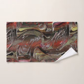 Abstract in mahogany en donkerrood bad handdoek (Handdoek)